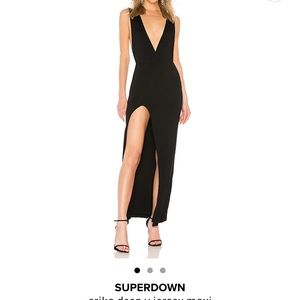 Erika Deep V Jersey Maxi Dress